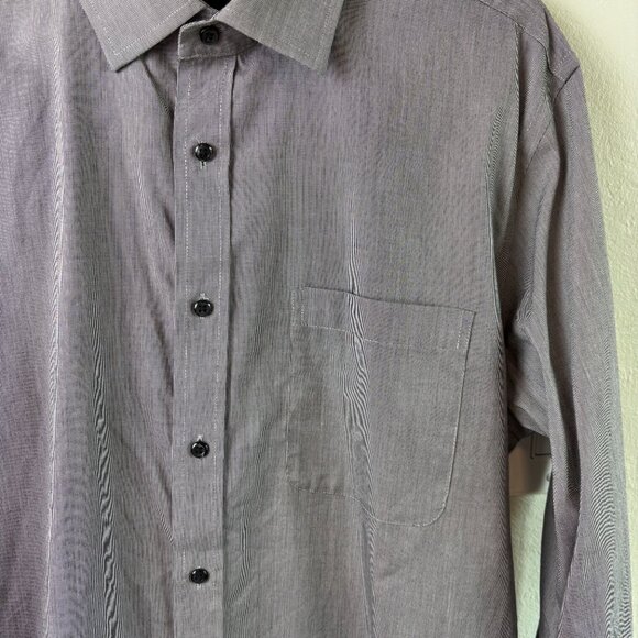 Nordstrom Shirt Men's Button Down Long Sleeve Micro-Check Non-Iron Trim Fit 16 - Picture 3 of 8